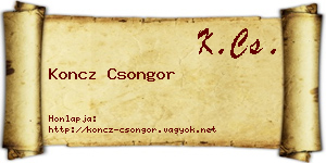 Koncz Csongor névjegykártya
